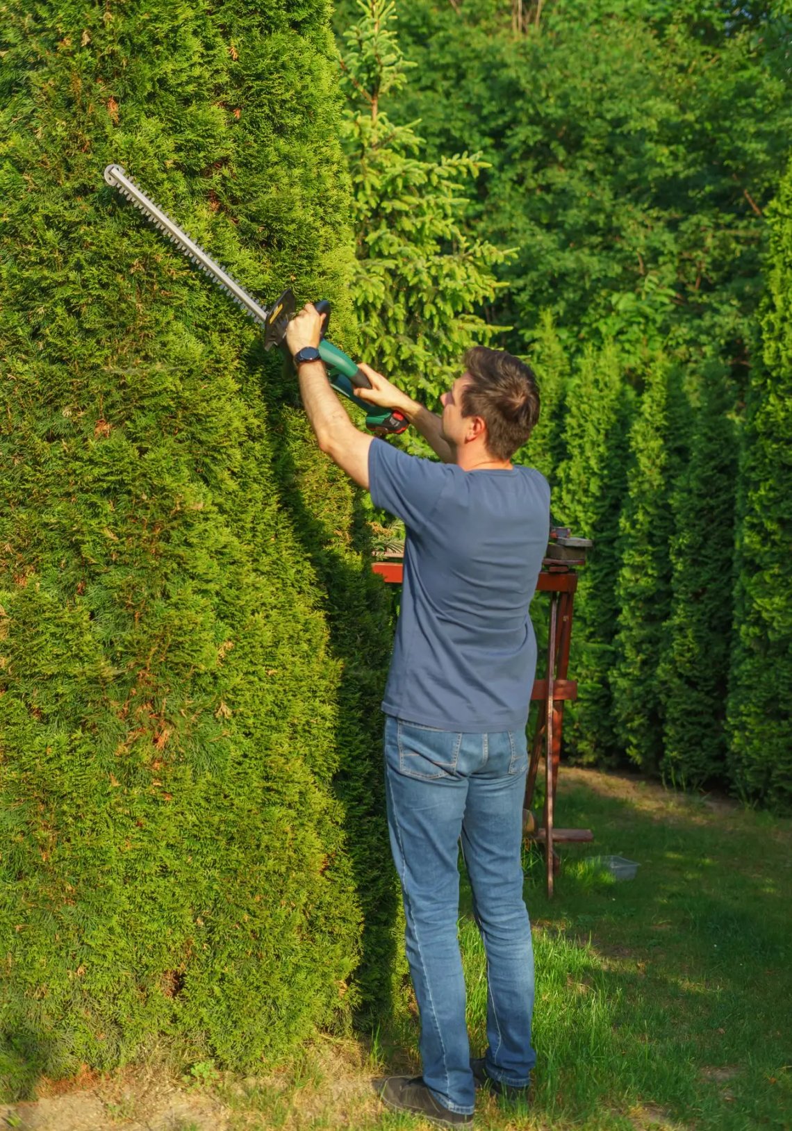 Photo of Frank Woods Working on a Landscaping Project